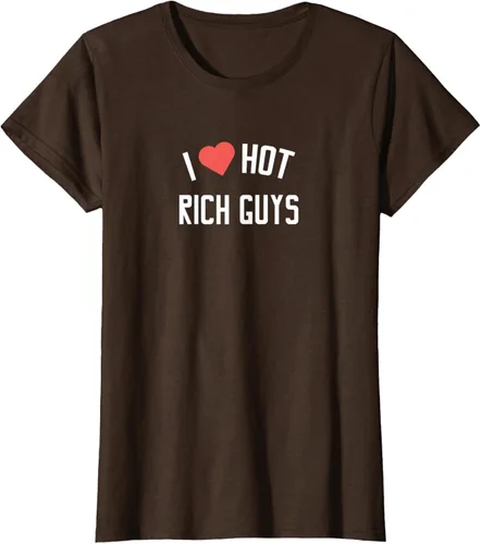 Vista 15 de RICH GUYS - Camiseta con texto en inglés "I LOVE HOT RICH GUYS