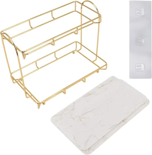 Vista 8 de Organizador debajo del fregadero, organizador de baño, estante de almacenamiento de cosméticos de gran capacidad de 2 niveles, estante