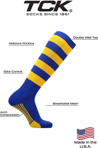 Vista 19 de TCK Winger Hoop - Calcetines de rugby con rayas para hombre