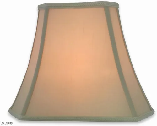 Vista 3 de Royal Designs, Inc. Sombra de lámpara de campana con corte rectangular de esquina, diseño de 6.25 x 8 x 11 x 16 x 12 - Paquete de 1 Beige