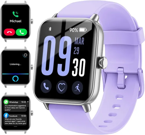 Vista 12 de Relojes inteligentes para hombres (Android y iPhones), 1.85 pulgadas HD Alexa incorporado Smart Wacth con monitor de frecuencia cardíaca, rastreador