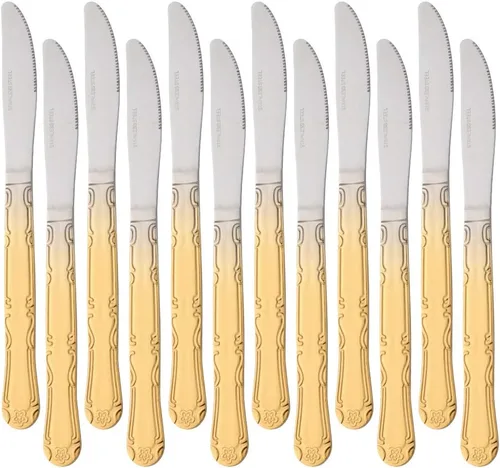Vista 70 de Cucharas de sopa, cucharas redondas de acero inoxidable para caldo con borde de flor, juego de 12 piezas de acero inoxidable para café, azúcar