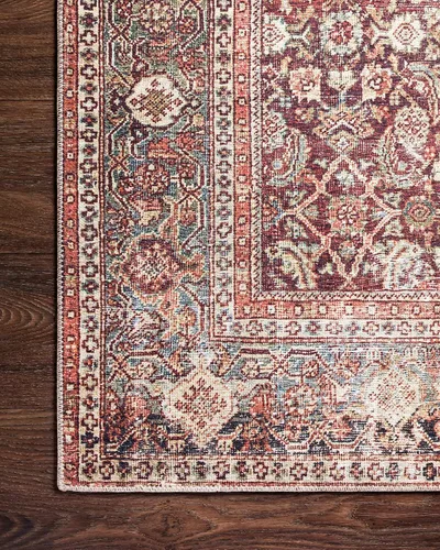 Vista 7 de Loloi - Tapete corredor pelo corto sala estar, suave, duradero, colección Layla, estampado envejecido retro, no desprende pelo, fácil limpiar, 13 in