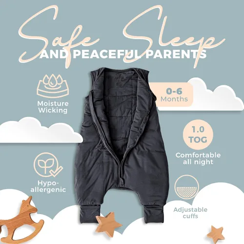 Vista 2 de Sleeveless Soft Baby & Toddler Sleeping Sack, Breathable with Adjustable Feet Cuffs & Anti-Slip Grip