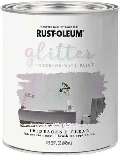 Vista 8 de Rust-Oleum 360222 Pintura de pared interior con purpurina, 28 onzas, cobre