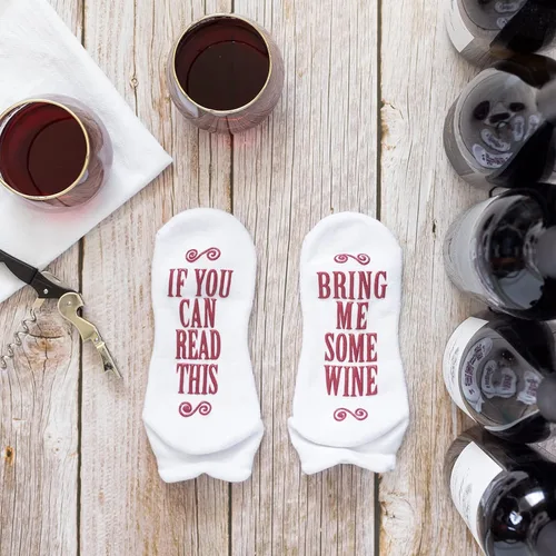Vista 9 de Haute Soiree Calcetines novedosos para mujer, "If You Can Read This, Bring Me Some" - Talla única
