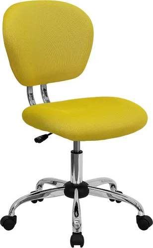 Vista 18 de Silla de trabajo de malla con respaldar medio Flash Furniture con brazos y base, Metal, Marrón café
