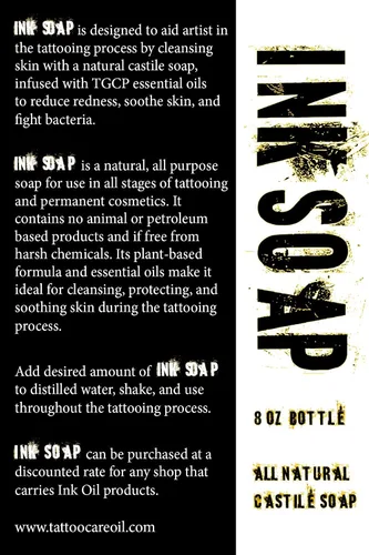 Vista 7 de Ink Oil 's Tattoo Aftercare Jabón I Salve Ungüento para curar tatuajes I Perfecto para los amantes del tatuaje I Elementos esenciales de cuidado