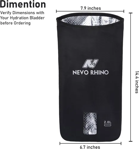 Vista 7 de N NEVO RHINO 2 bolsas aislantes de vejiga de agua, bolsa protectora para vejigas de hidratación de 2L-3L, funda aislante de vejiga de agua mantiene
