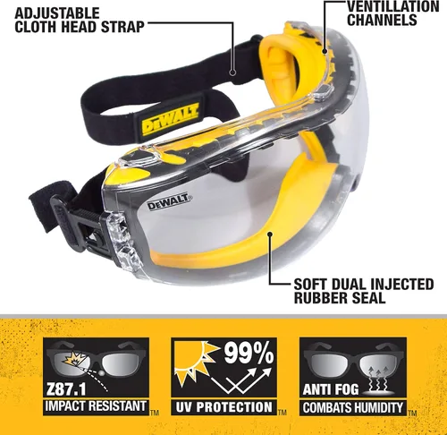 Vista 5 de DEWALT Amoladora de iones de litio de 20 V MAX de 4-1/2 pulgadas, solo herramienta con gafas de seguridad (DCG412B y DPG82-11C)
