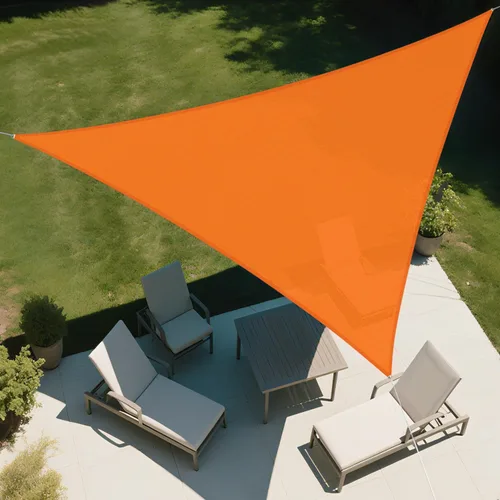 Vista 16 de SunnyRoyal Toldo parasol triangular de 8 x 8 x 8 pies con bloqueo UV, para patio, jardín, piscina (turquesa)