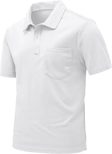 Vista 48 de Rdruko Camisas polo para hombre de manga corta, secado rápido, para golf y deportes al aire libre con bolsillo 01 Negro