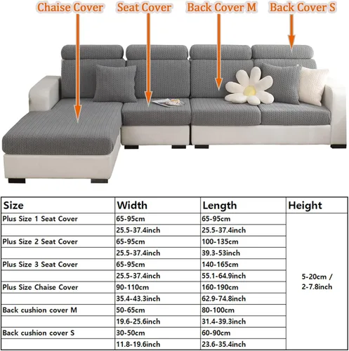 Vista 2 de OKYUK Fundas universales para sofá en forma de L resistentes al desgaste, funda para sofá chaise lounge, protector elástico de muebles Rosa Trigo
