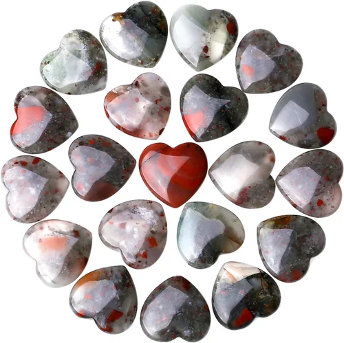 Vista 5 de QINJIEJIE 10 piezas de cristales de corazón gruesos, cristales y piedras curativas, regalos a granel de cristales para mujeres, Piedra