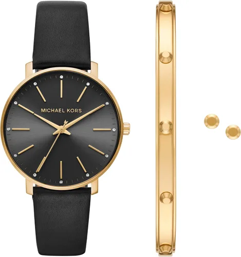 Vista 11 de Michael Kors Pyper - Reloj de acero inoxidable para mujer, con correa de acero, cuero o silicona