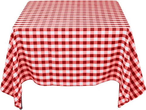 Vista 7 de LinenTablecloth - Mantel cuadrado de poliéster de 54 pulgadas, color blanco y negro
