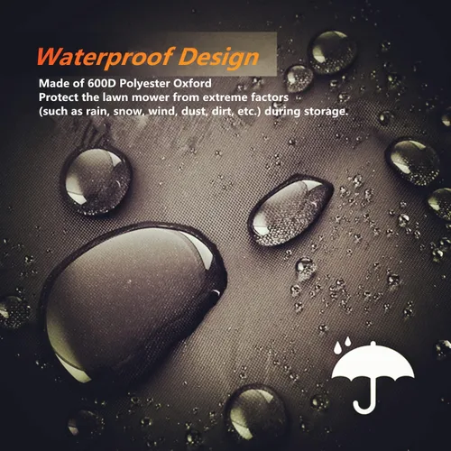 Vista 5 de Funda impermeable para cortacésped, resistente al agua, resistente al agua, para cortacésped, poliéster 600D, Oxford, cubierta protectora contra
