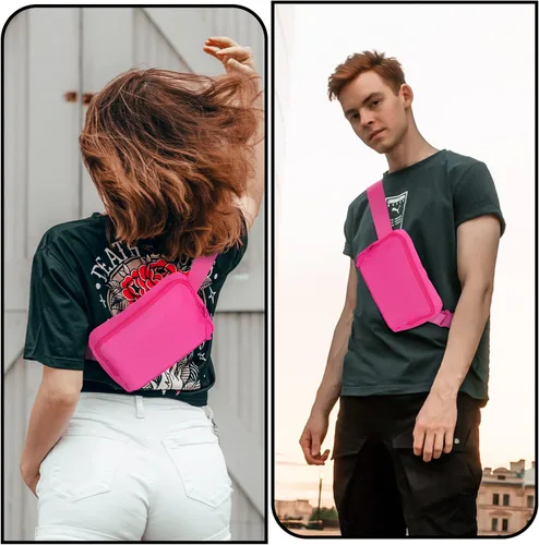 Vista 60 de Riñonera, bolsa para cinturón, correa ajustable ajustable de 40 pulgadas, para mujeres y hombres