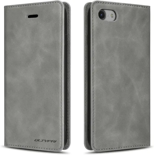 Vista 20 de QLTYPRI Funda para iPhone 6 Plus/6S Plus, cubierta de piel PU con tarjetero, funda tipo billetera con solapa magnética y a prueba de golpes - Vino