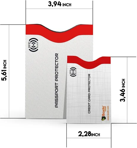 Vista 3 de Fundas de bloqueo RFID para pasaporte y tarjetas de crédito, Blanco, Blanco - 15 piezas