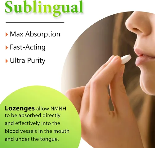 Vista 9 de NMNH sublingual de 500 mg (mononucleótido de dihidronicotinamida) (120 porciones, NMNH 500 mg por porción) Suplemento NAD para aumentar los niveles