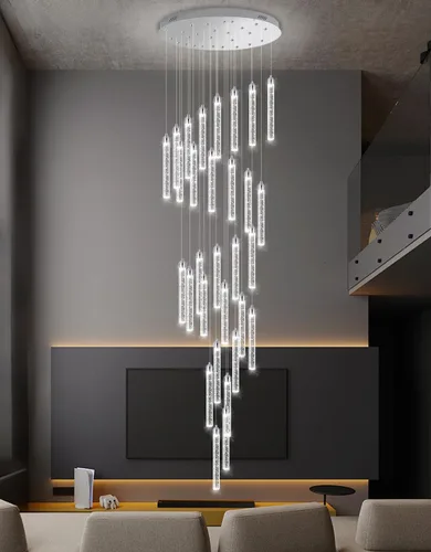 Vista 12 de Candelabros de cristal modernos de 1 luz LED regulable Iluminación colgante para isla de cocina, comedor, pasillo