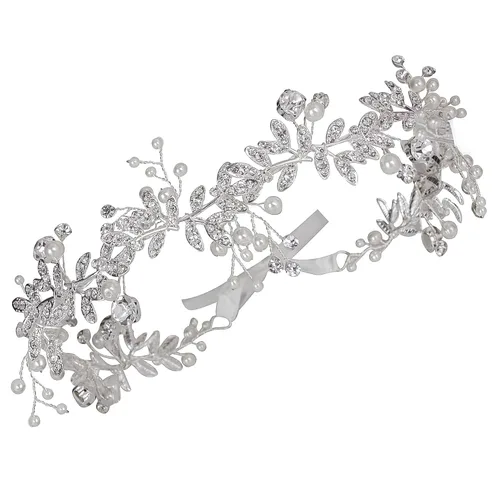 Vista 8 de Diadema de diamantes de imitación de los años 20 para novia, accesorios de los años 20 para mujeres, novias de boda, color dorado