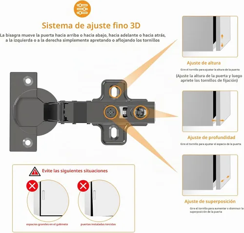 Vista 3 de Chibery 10 piezas de bisagras de cierre suave de superposición completa de 3/4 de pulgada, placa de clip, 105 grados, hidráulica silenciosa, bisagra