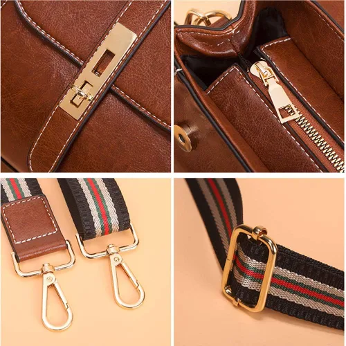 Vista 5 de Bolso cruzado para mujer, de piel suave, impermeable, a la moda, pequeño