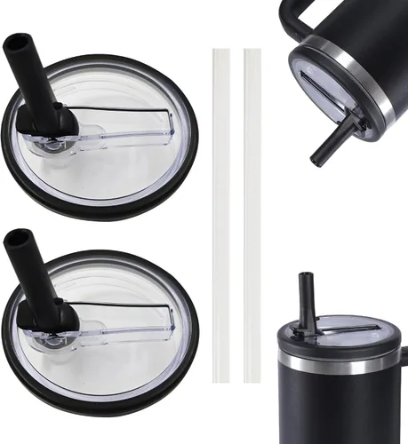 Vista 16 de Paquete de 2 tapas para vaso de 40 onzas compatibles con Stanley Quencher, cubiertas de vaso de acero inoxidable a prueba de derrames y resistentes
