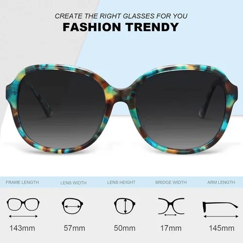 Vista 2 de CARFIA Womens Sunglasses Polarized UV Protection Hand-crafted Acetate Frame Trendy Retro Sun Glasses