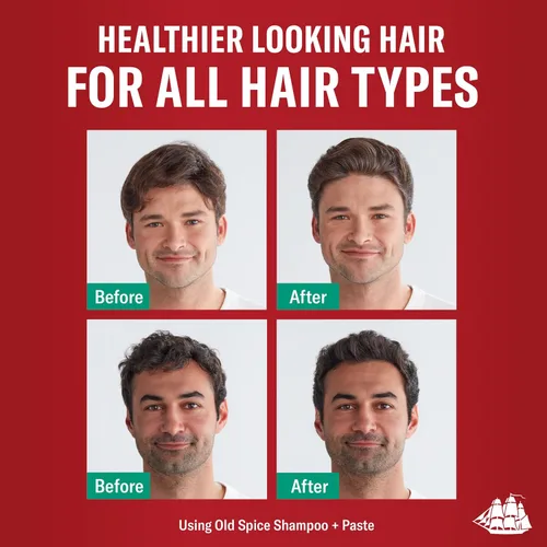 Vista 4 de Old Spice Champú de Árbol de Té para Hombre, Cabello Más Sano, Más Lleno, Más Hidratado, 21.9 Fl Oz Cada Uno, Pack de Dos