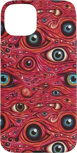 Vista 8 de iPhone 13 Weirdcore Dreamcore Horror Trippy psicodélico Estuche de globos oculares