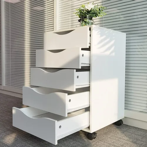 Vista 9 de EDGEWOOD Archivador vertical de 5 cajones, organizador de madera para debajo del escritorio, 16 pulgadas de profundidad x 16 pulgadas de ancho x 26