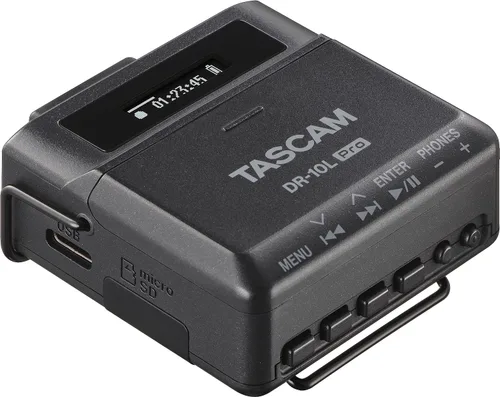 Vista 2 de TASCAM Grabadora de Campo DR-10L Pro con Micrófono Lavalier y Grabación Float de 32 bits para Audio para Video — Soporta microSDXC de 512GB y LTC