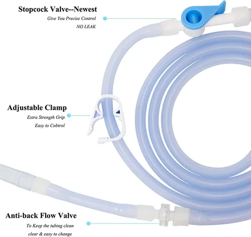 Vista 2 de TopQuaFocus Paquete de reemplazo de tubos de enema para limpieza de colon tubos largos de colon y puntas de enema flexibles Tubos de enema