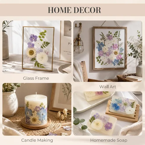 Vista 7 de 100 piezas de flores prensadas secas de hortensias para manualidades de Hortensia 100pcs