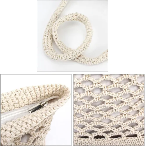 Vista 3 de Goclothod Bolsos de moda Bolso de paja tejido para mujer, bolso de mano de playa de verano