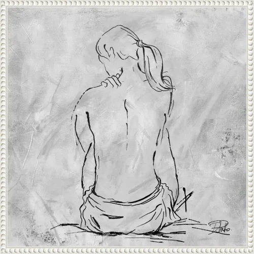 Vista 19 de Amanti Art Lienzo enmarcado para pared, 16 x 16 pulgadas, boceto desnudo II por Patricia Pinto, lienzo enmarcado para pared, obras de arte de gente
