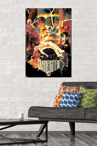 Vista 2 de Trends International Frankenstein - Póster de collage de pared, 22.375 x 34 pulgadas, versión premium sin marco