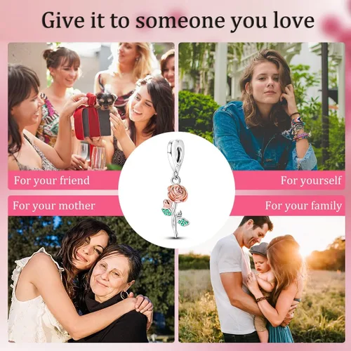 Vista 6 de Hapour 925 Sterling Silver Charms for Bracelets Necklace European Jewelry Pendant Beads Charm for Women Mom
