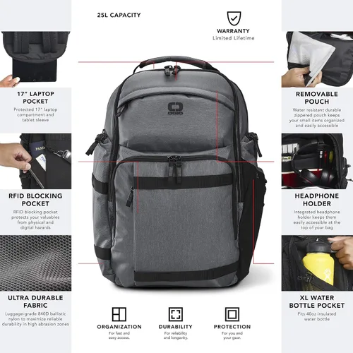Vista 2 de Mochila PACE 25, gris