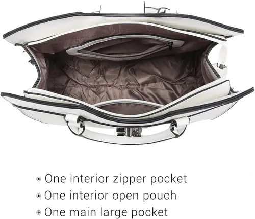 Vista 4 de Dasein Bolsos de mano para mujer, monederos con monograma, bolso grande para mujer, bolso de hombro, bolsa de trabajo con asa superior, juego de 2