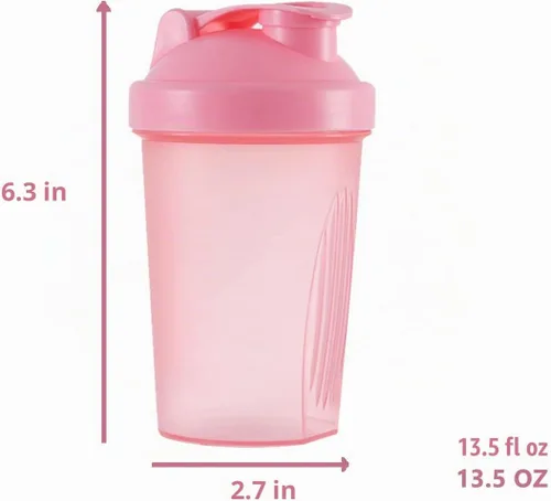 Vista 2 de ANNAKIKI Shaker Bottle - Batidos de proteínas y botella agitadora de 16 onzas/13.5 fl oz con bolas batidoras de alambre, libre de plástico BPA