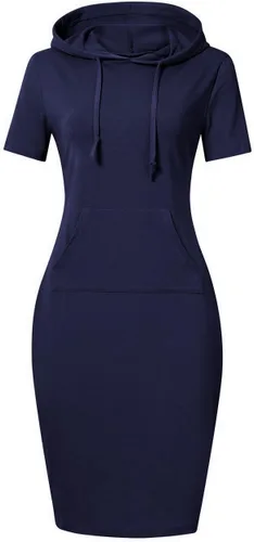 Vista 22 de MISSKY Vestido con capucha para mujer Negro&blanco