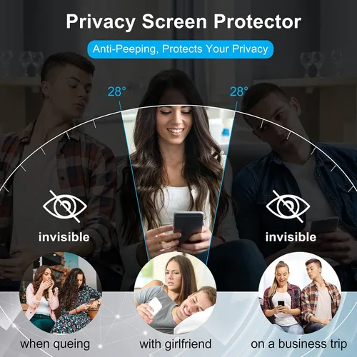 Vista 2 de Paquete de 2 protectores de pantalla de privacidad para Galaxy S20 Plus, película adhesiva completa mate de TPU suave y flexible