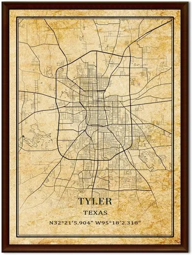 Vista 7 de Tanokcrs Tyler Texas America Wall Art City Map Paintings Canvas Unframed Artwork Modern Simple Poster Home Office Decor 9x11 inches