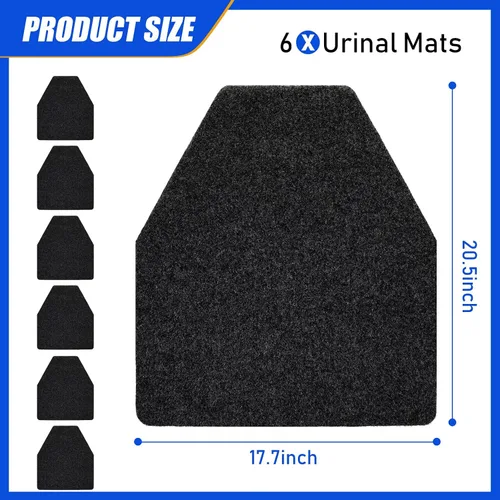 Vista 2 de Nuanchu Paquete de 6 tapetes para orinario para hombres, antideslizantes, para uso comercial, altamente absorbentes, almohadillas de baño para baño