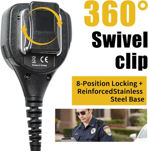 Vista 5 de WODASEN APX 6000 Walkie Talkie remoto altavoz de mano Mic Jamón Radio Hombro Micrófono con 0.138 in Audio Jack para Motorola APX 900 4000 7000 8000