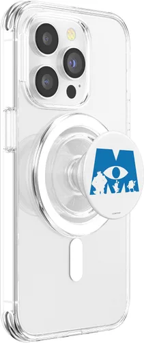 Vista 3 de Disney Pixar Monsters Inc. Logo con Sulley Mike y Boo PopSockets MagSafe PopGrip para iPhone